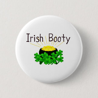 Badge Rond 5 Cm Pot irlandais de butin du jour de St Patrick d'or