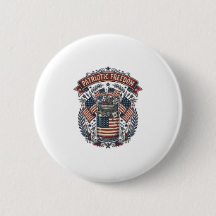 Badge Rond 5 Cm Pot Mason Patriotique Vie de Campagne