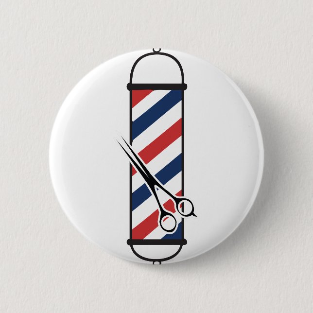 Badge Rond 5 Cm poteau de coiffeur (Devant)