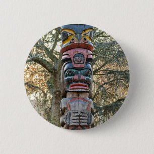 Badge Rond 5 Cm Poteau Totémique