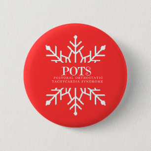 Badge Rond 5 Cm Pots de flocon d'hiver