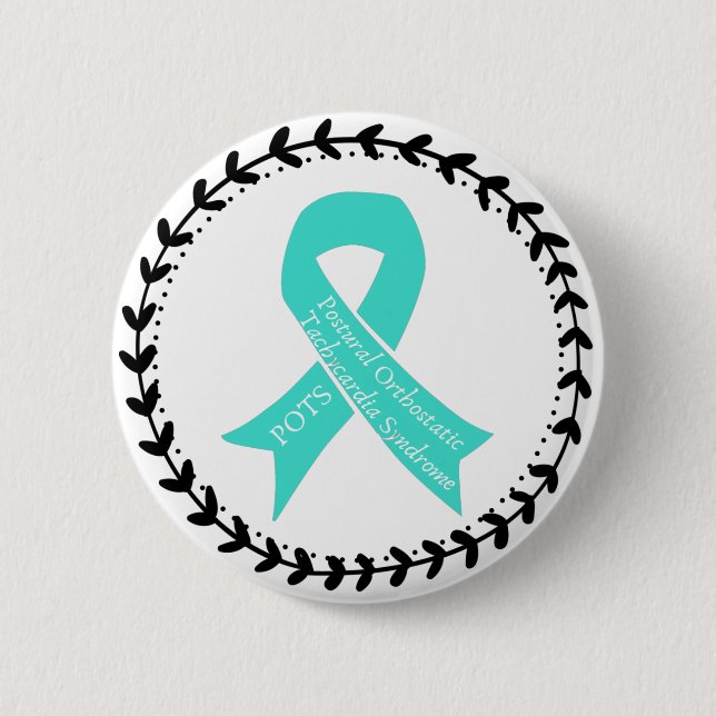 Badge Rond 5 Cm POTS Syndrome post-orthostatique Tachycardie  (Devant)
