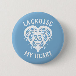 Badge Rond 5 Cm Poudre Bleue Crosse Mon Coeur Bouton