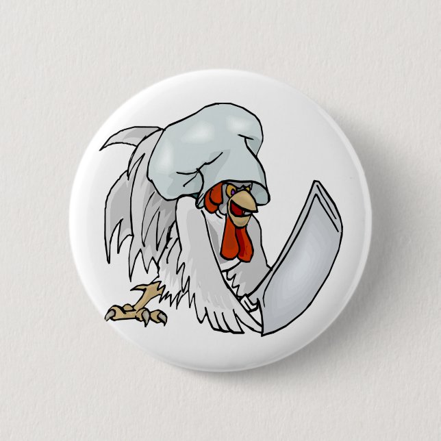 Badge Rond 5 Cm Poulet Chef (Devant)
