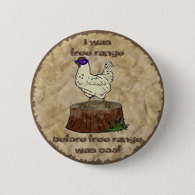 Badge Rond 5 Cm Poulet de hanche, bouton (Devant)