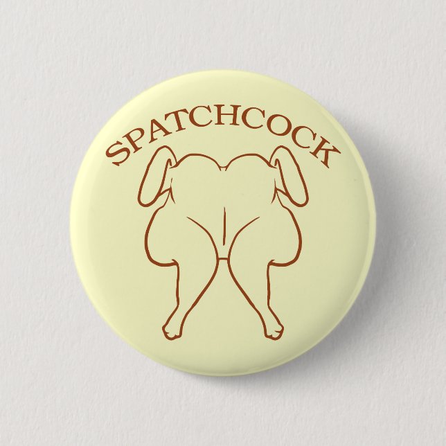 Badge Rond 5 Cm Poulet de Spatchcock (Devant)