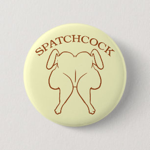 Badge Rond 5 Cm Poulet de Spatchcock
