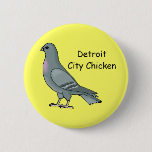 Badge Rond 5 Cm Poulet de ville de Detroit