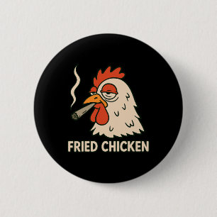 Badge Rond 5 Cm Poulet Frit Fumoir Blague Amateur de Weed _8
