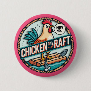 Badge Rond 5 Cm Poulet sur un bouton arrière
