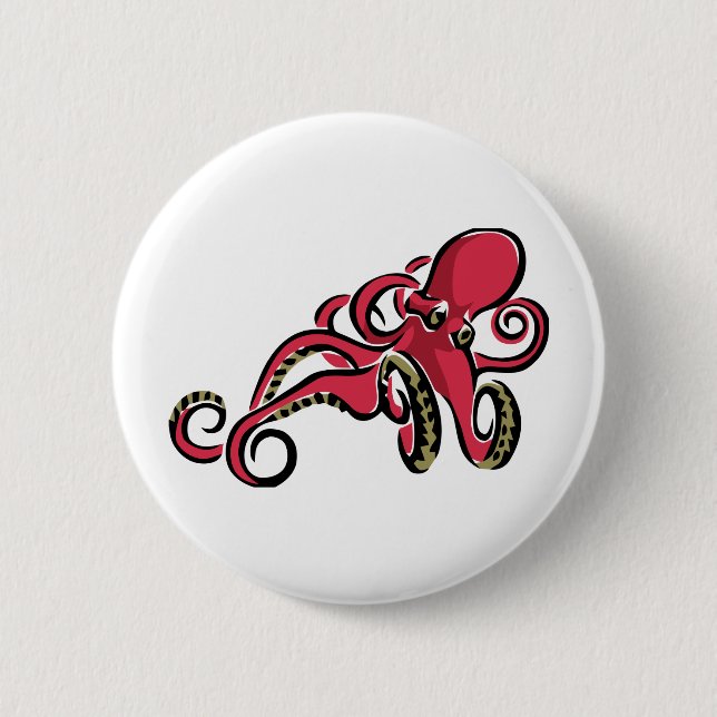 Badge Rond 5 Cm Poulpe (Devant)