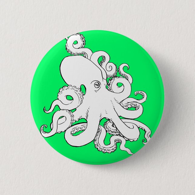Badge Rond 5 Cm Poulpe (Devant)