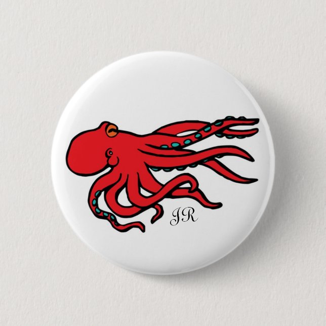 Badge Rond 5 Cm Poulpe (Devant)