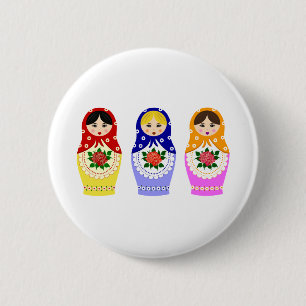 Badge Rond 5 Cm Poupées de Matryoschka