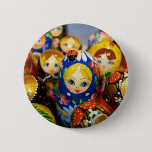 Badge Rond 5 Cm Poupées de nidification russes