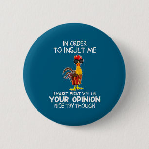 Badge Rond 5 Cm Pour Commander Insulte Doit Valeur