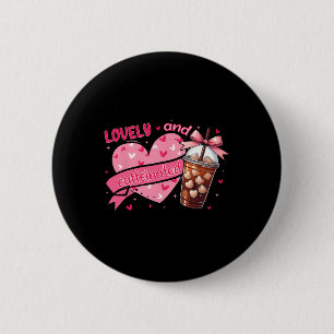 Badge Rond 5 Cm Pour être adorable et caféiné Saint Valentin