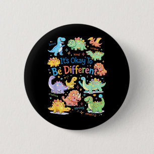 Badge Rond 5 Cm Pour être différent Autisme Sensibilisation Dinosa