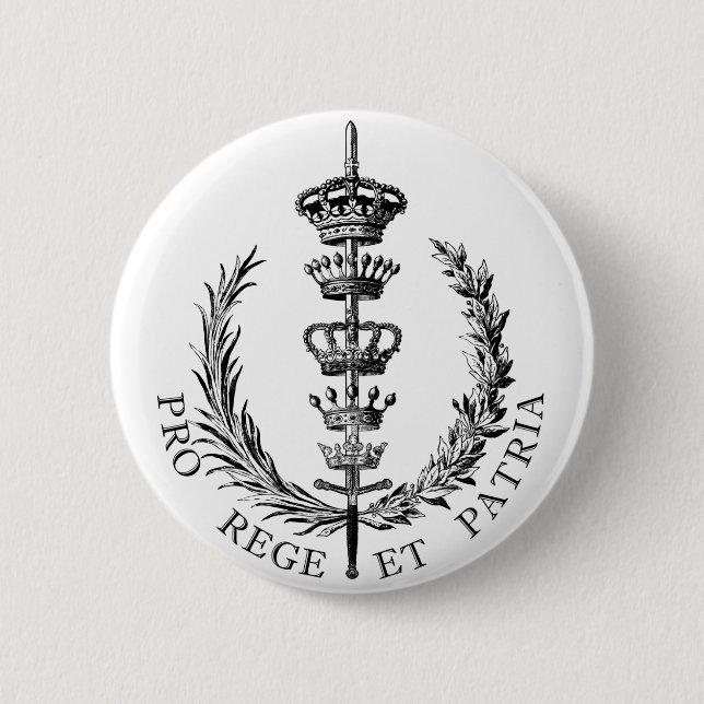 BADGE ROND 5 CM POUR LE ROI ET LE PAYS (Devant)