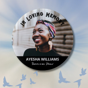 Badge Rond 5 Cm Pour toujours dans nos coeurs le bouton commémorat