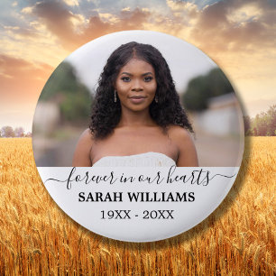 Badge Rond 5 Cm Pour toujours dans nos coeurs Photo personnalisée 