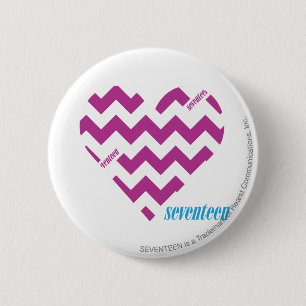 Badge Rond 5 Cm Pourpre 2 de zigzag