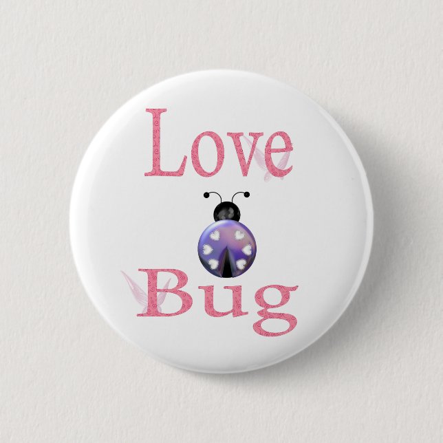 Badge Rond 5 Cm pourpre d'insecte d'amour (Devant)