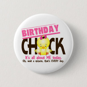 Badge Rond 5 Cm Poussin 3 d'anniversaire