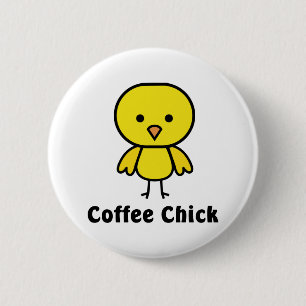 Badge Rond 5 Cm Poussin de café