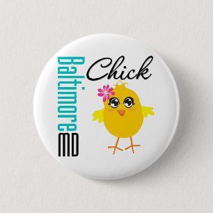 Badge Rond 5 Cm Poussin de DM de Baltimore
