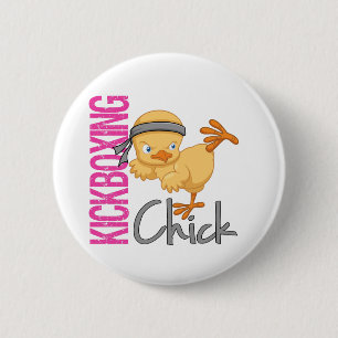 Badge Rond 5 Cm Poussin de Kickboxing