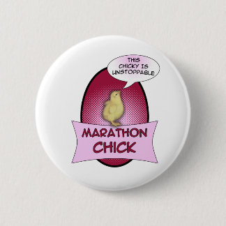 Badge Rond 5 Cm Poussin de marathon