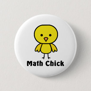 Badge Rond 5 Cm Poussin de maths