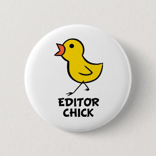 Badge Rond 5 Cm Poussin de rédacteur