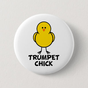 Badge Rond 5 Cm Poussin de trompette