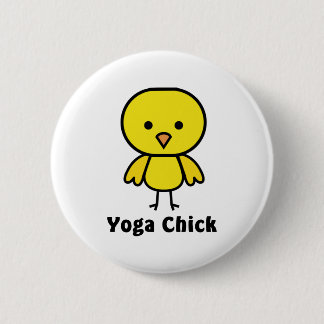Badge Rond 5 Cm Poussin de yoga