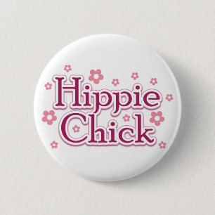 Badge Rond 5 Cm Poussin hippie