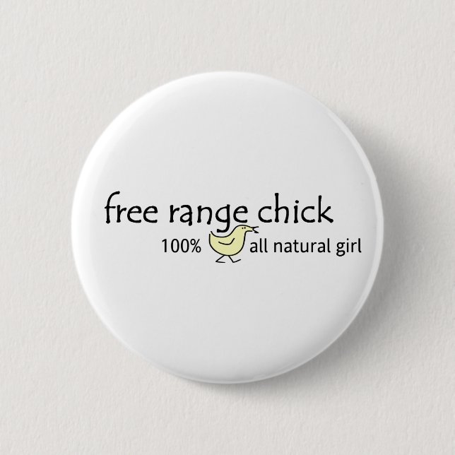 Badge Rond 5 Cm Poussin libre de gamme (Devant)