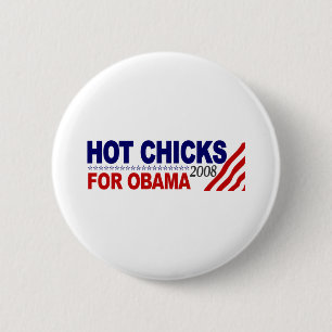 Badge Rond 5 Cm Poussins chauds pour Obama