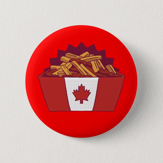 Badge Rond 5 Cm Poutine canadien (Devant)