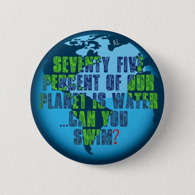 Badge Rond 5 Cm Pouvez-vous nager ? (Devant)