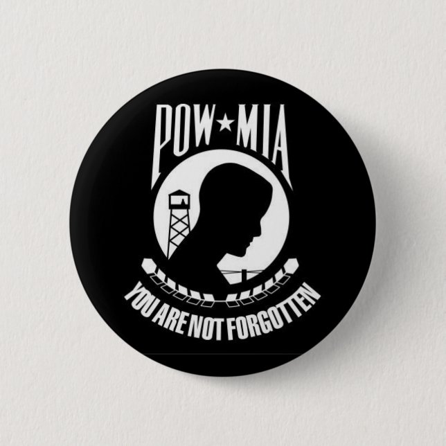 Badge Rond 5 Cm POW*MIA vous n'êtes pas oubliés - bouton (Devant)