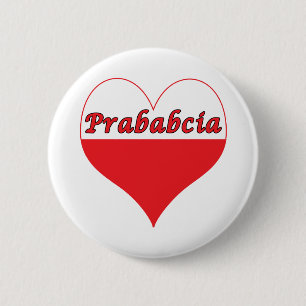 Badge Rond 5 Cm Prababcia Coeur polonais
