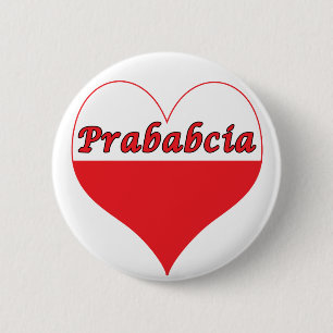Badge Rond 5 Cm Prababcia Coeur polonais