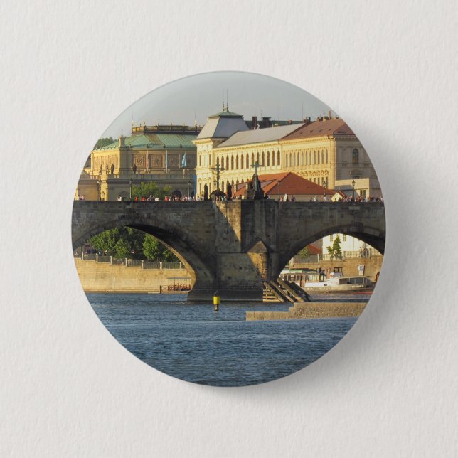 Badge Rond 5 Cm Prague / Praha bouton personnalisé (Devant)