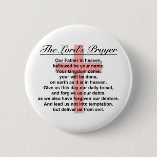 Badge Rond 5 Cm Prayer du seigneur