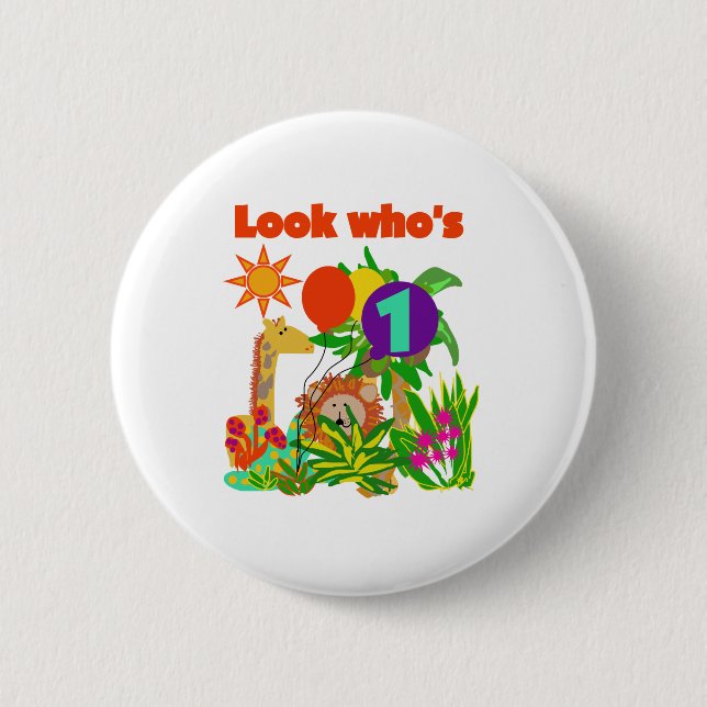 Badge Rond 5 Cm Premier anniversaire de safari (Devant)