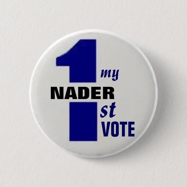 Badge Rond 5 Cm Premier bouton de vote de Nader (Devant)
