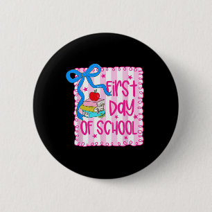 Badge Rond 5 Cm Premier Jour De Classe Coquette Féminine Crayon Re
