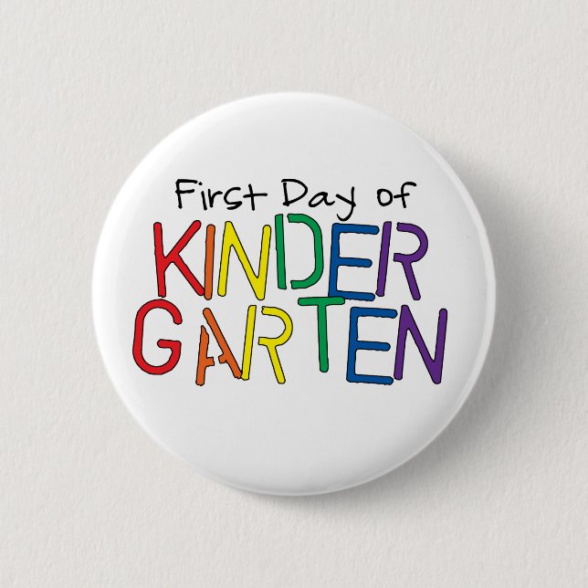 Badge Rond 5 Cm Premier jour de jardin d'enfants (Devant)